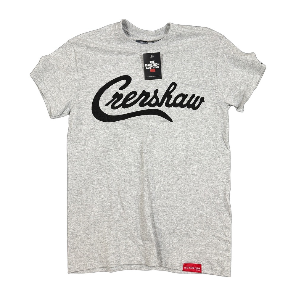The Marathon Clothing Crenshaw Streetwear T Shirt Small Grey Black Print NWT